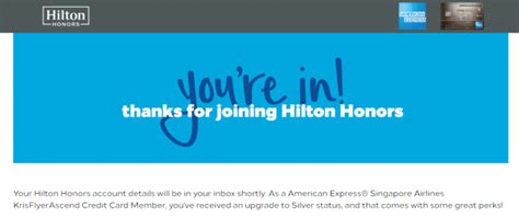 Enroll for Hilton Honors Silver Status.
